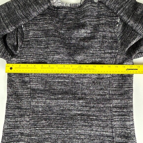 Banana Republic Jacket Women S Tweed Fringe Grey Lined Asymmetrical Snap Closure - Picture 10 of 15